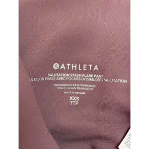 Athleta Salutation Stash Flare Pant‎ Mauve Purple XXS High Rise Powervita Yoga thumbnail 6