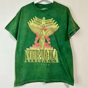Nirvana Unisex In Utero Crewneck Graphic T-Shirt Green Large NWOT Grunge 90s thumbnail 1