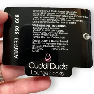 Cuddl Duds Purple & White Fluffy Sherpa Lined Snowflake Floral‎ Print Socks NEW thumbnail 4