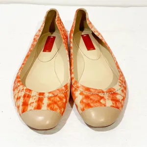 Reed Krakoff Size‎ 5.5 Orange Printed Cap Toe Ballet Flat thumbnail 2