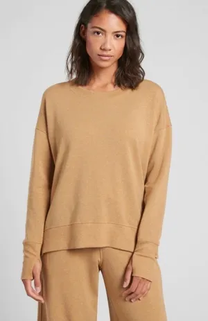 NWT! Athleta Crewneck Sweatshirt in Tuscan Gold thumbnail 1