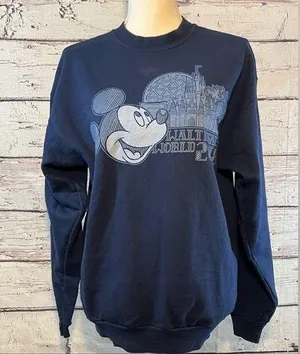 DISNEY Sweatshirt Walt Disney World 2018 Four Parks/Mickey Mouse Graphics Navy-M thumbnail 1