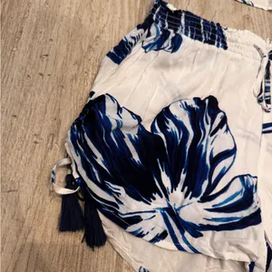 Gap White and Blue Tropical Floral Pajama Set Size XS thumbnail 5