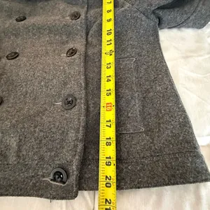 Old Navy Women's Gray Double-Breasted Wool Peacoat Jacket thumbnail 4
