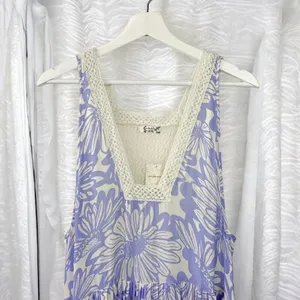 Free People Tiers For You Blue Floral Crochet Boho Maxi Slip Dress NWT thumbnail 4