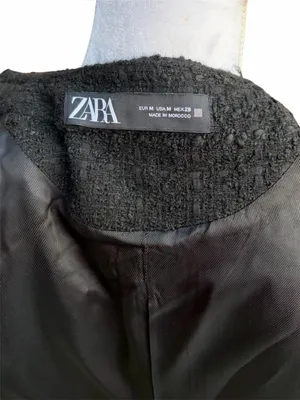 ZARA tweed overcoat Medium black thumbnail 5