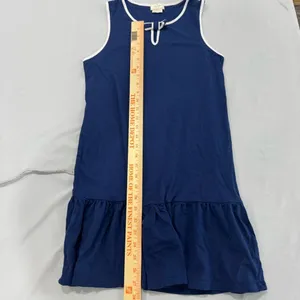 Kate Spade Navy Blue Sleeveless Bow‎ Keyhole Ruffle Hem Shift Dress Small thumbnail 4
