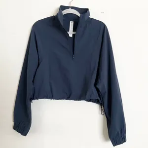 Alo Yoga Cropped 1/4 Zip Alumni Pullover Navy M thumbnail 6