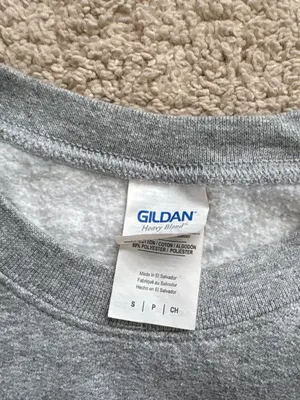 Gildan Living On A Prayer Heavy Blend Grey Crewneck Sweatshirt thumbnail 3