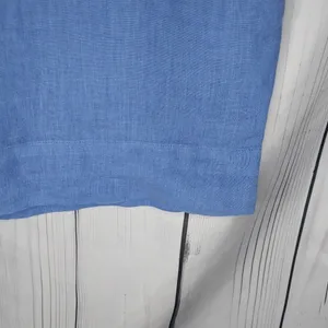 Zara Basic 100% Linen Blue V-Neck Relaxed Fit Everyday Casual Shift Dress Size S thumbnail 10
