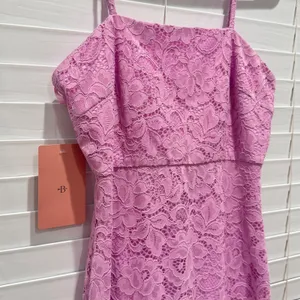 NEW BHLDN Anthropologie Maria Purple‎ Pink mauve Sleeveless Lace Midi Dress XS thumbnail 3