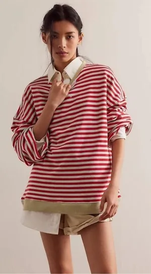 Free people Classic Striped Crew sweater thumbnail 1