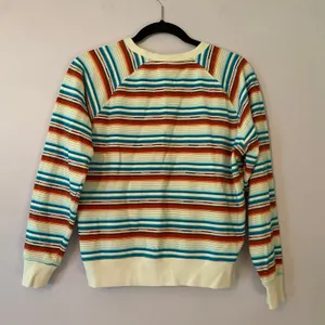 Ariat Real White Red Blue Stripe Western Sweatshirt Pullover Women's size Small thumbnail 6