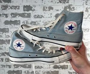 Converse | baby blue lace up high top sneakers w7.5 m5.5 thumbnail 1