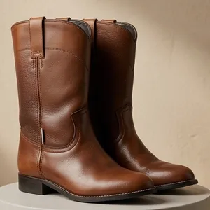 Acme Womens Brown Leather Roper Western Boots Round Toe Made in Mexico 4.5 D thumbnail 1
