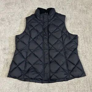 Eddie Bauer Vest Women XL Premium Goose Down Puffer EB700 Black Full Zip Pockets thumbnail 1