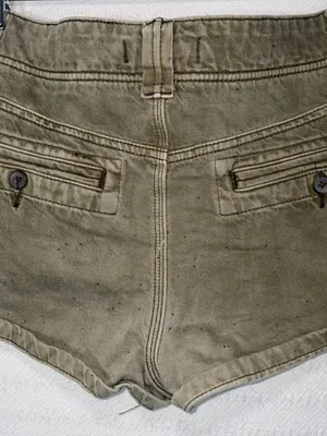 Free People Womens Cora Button Front Utility Cargo Mini Short in Moss Size 30 thumbnail 4