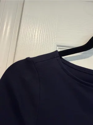 NWOT LRL Lauren Ralph Lauren Size S Blue Colorblock Boat Neck Cuffed Sleeve Top thumbnail 3