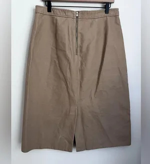 J. Crew beige khaki cotton Lace up midi skirt safari size 12 thumbnail 2