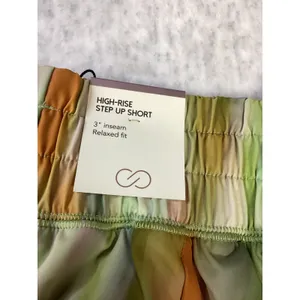 CALIA Womens High Rise Step Up Short 3 Inseam Abstract Print Green Orange XS NEW thumbnail 5