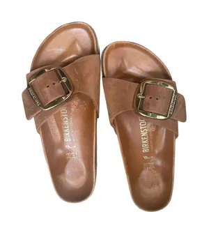 Birkenstock Arizona Big Buckle Sandals Size 38 7 RETAIL $160 #409 brown anthro thumbnail 1