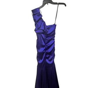Bee Darlin Royal Blue One Shoulder Ruched Formal Mermaid Gown Size 5/6‎ thumbnail 3