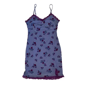 Wild Fable Purple Floral‎ Mesh Lace Trim Slip Mini Dress Womens Small VN1042782 thumbnail 2