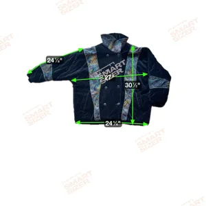 Vtg ELEMENTS Y2K Velvet Quilted Jacket Abstract Print Size L oversized thumbnail 4