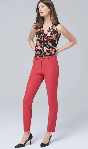 WHBM Comfort Stretch Slim Ankle Pants - Fire Quartz thumbnail 1
