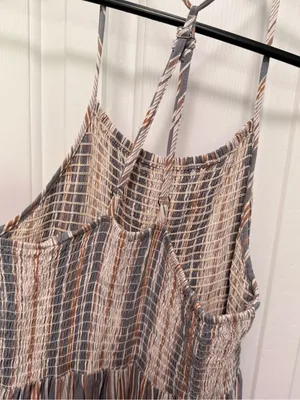 Angie‎ Striped Smocked Maxi Dress Small Boho Coastal S thumbnail 6