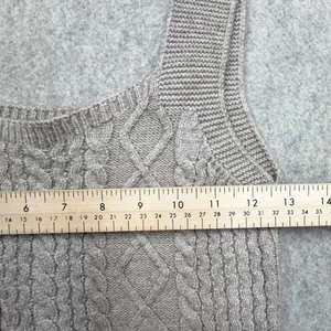 Cotton Emporium Sweater Vest Womens S Cable Knit Tan Preppy Coquette Academia thumbnail 4