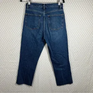 Reformation Dark Wash Liza Ultra High Rise Straight Crop‎ Jeans thumbnail 4