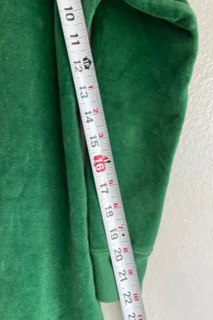 Vintage Liz Claiborne Velvet Green long-sleeve green velour midi dress featuring thumbnail 10