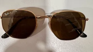 Polarized Ray-Ban Sunglasses Aviator Gold Frame Brown Lens thumbnail 1