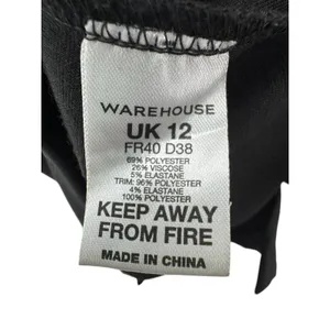 Black Sleeveless‎ Sheer Neckline Ruched Sheath Dress WAREHOUSE UK12 thumbnail 6