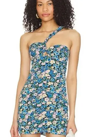 MORE TO‎ COME Maggie Twist Mini Dress in Blue Floral size M NWT thumbnail 1