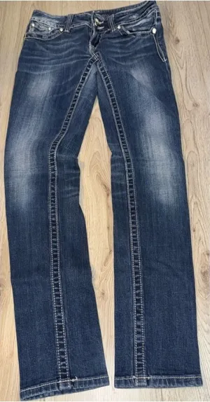 Miss Me blue skinny Embroidered Pocket Jeans denim thumbnail 1