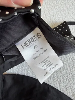 HEIRESS Beverly Hills Black Embellished Bra Top Rhinestones Gems NWT XS thumbnail 6