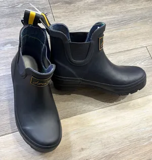 Joules Wellibob Black Rubber Ankle Rain Boots Womens Size 5 Waterproof Outdoor thumbnail 1