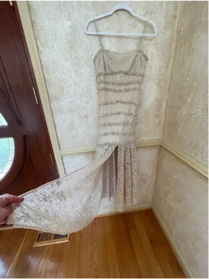 BHLDN Cream Lace Tiered Midi Dress Size M Romantic Boho Chic Wedding Guest Party thumbnail 16