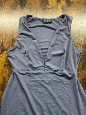 Meshki blue deep V midi dress Size 12 thumbnail 6