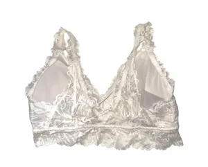 Maurices White Allover Lace Plunge Criss Cross Back Bralette thumbnail 5