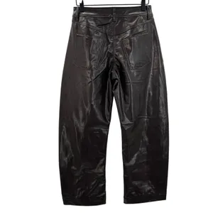 Old Navy‎ Extra High-Rise Barrel Leg Faux Leather Pants Chocolate Brown Sz 2 NWT thumbnail 3