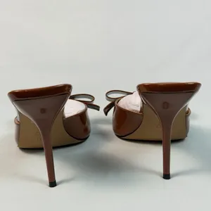 AAJ By Aminah Size-10M Womens Giselle Tan Bow Mule Dress Sandals‎ thumbnail 7