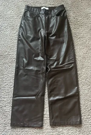 Abercrombie Brown Leather Pants thumbnail 1