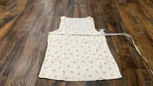 Gap Women’s Pajama Set, Wide Leg Pants And Tank Top, Cream Pink, Size Large, NEW thumbnail 8