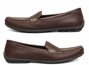 L.L.Bean Women’s Brown Leather Driving Loafers Moc Toe Flats Size 7.5M thumbnail 1