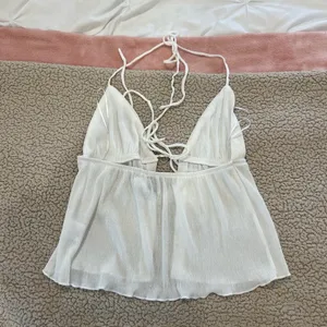 Princess Polly white halter neck with adjustable straps thumbnail 3