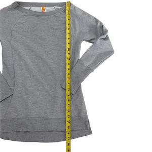 Lucy Sweatshirt Women Small Gray Raglan Long Sleeve Pocket Pullover Athleisure thumbnail 4