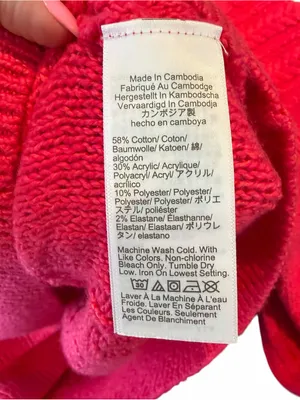 J.Crew - NWT Mockneck Rolled Cable Knit Sweater Raspberry Pink Sz Xl thumbnail 7